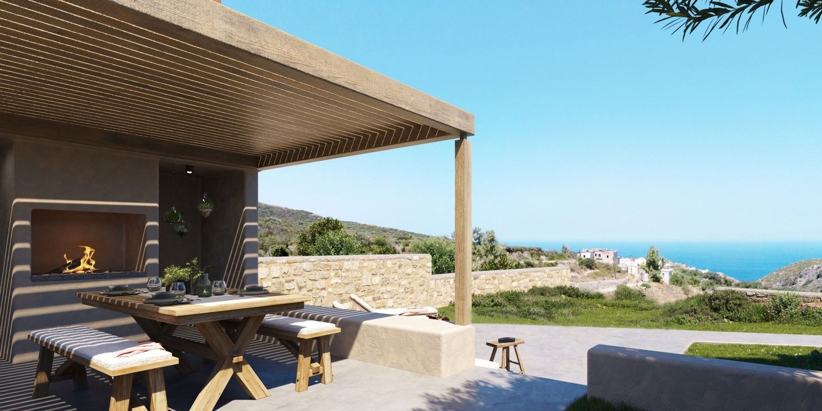 247T - Mylopotamos – Spectacular sea and sunset view plot with permit € 110000 (1)
